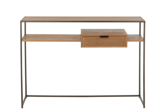 Console 1 Drawer Wood/Metal Natural