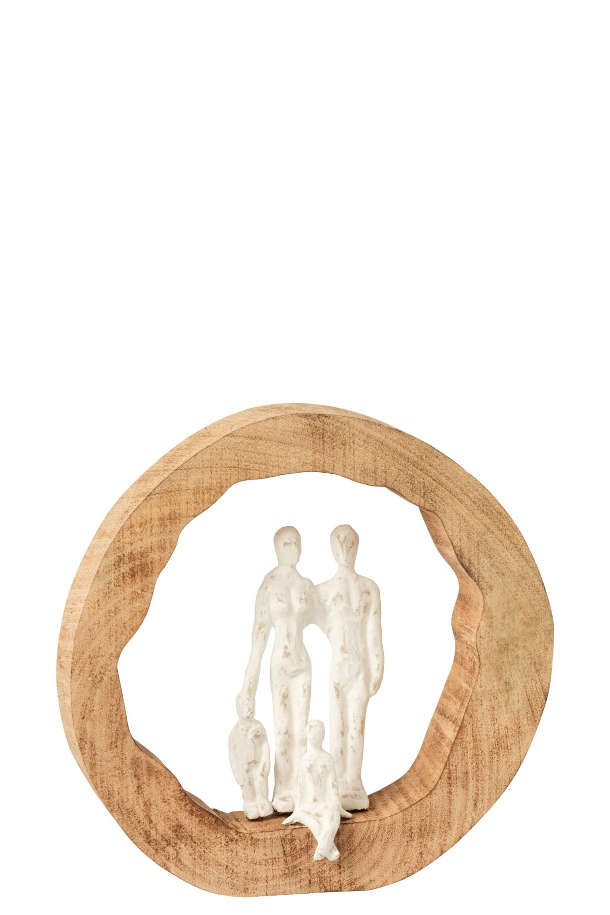 Figure Family Mango Wood/Aluminium Natural/White