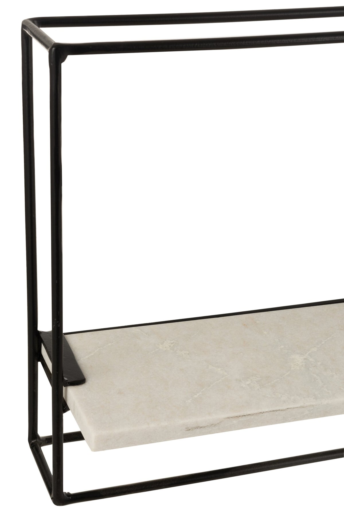 Wall Rack 1plank Iron/Marble Black/White Large