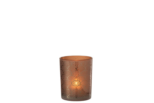 Windlicht Boog Glas Oranje Medium
