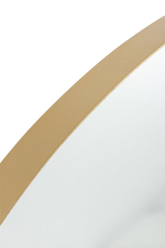 Mirror Round High Border Metal/Glass Gold Large
