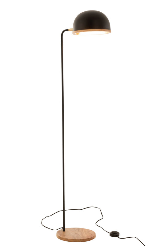Staande lamp Evy ijzer/hout zwart/naturel