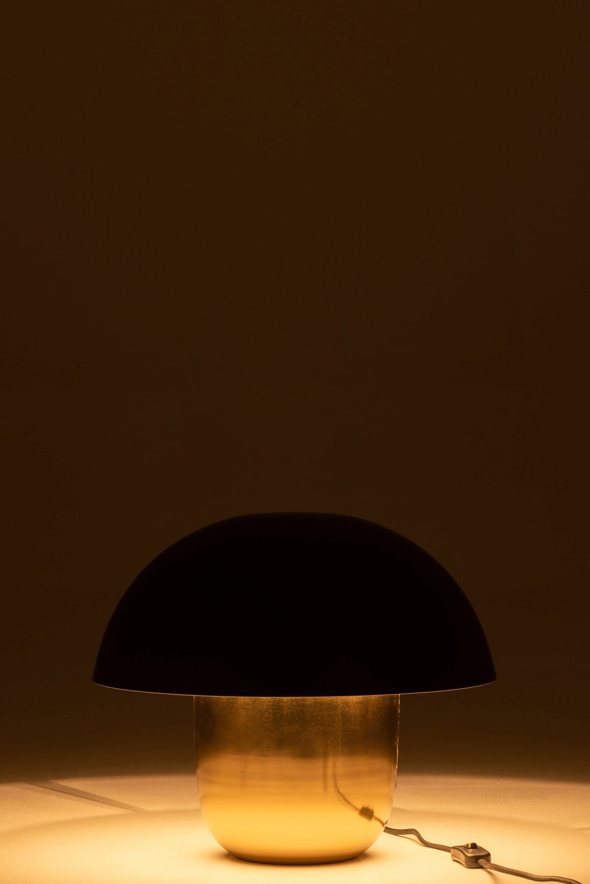 Lamp paddenstoel ijzer zwart/goud klein