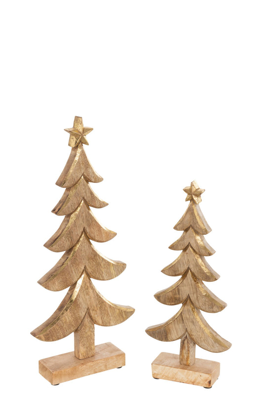 Christmas Tree Mango Wood Gold Large