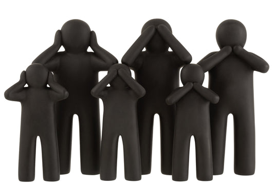 P'tit Maurice See/Hear/Speak No Evil Poly Black Large Assortment Of 3