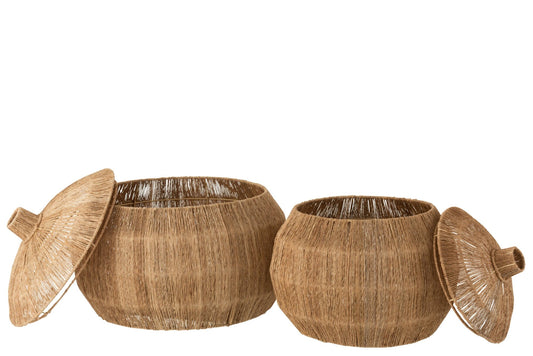 Set 2 manden Dantya bol jute naturel