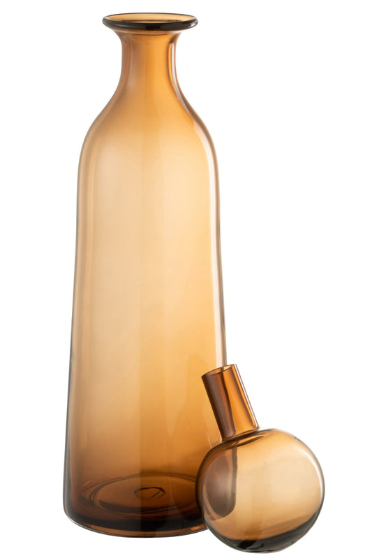 Bottle+Plug Regular Decorative High Glass Brown Large