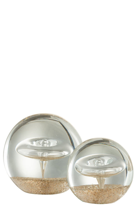 Paperweight Ring Gold Glass Large