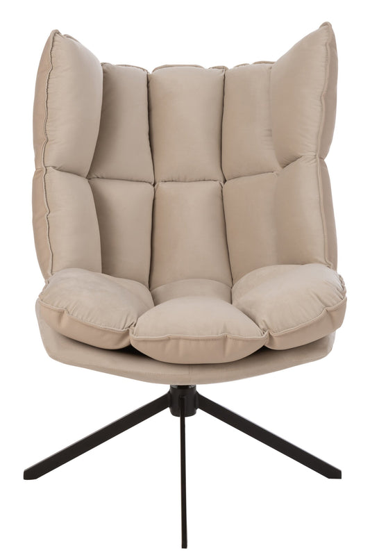 Chair Relax Cushion On Frame Textile/Metal Beige