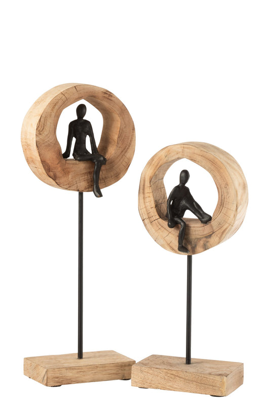 Figure Think Ring High Mango Wood/Aluminium Black