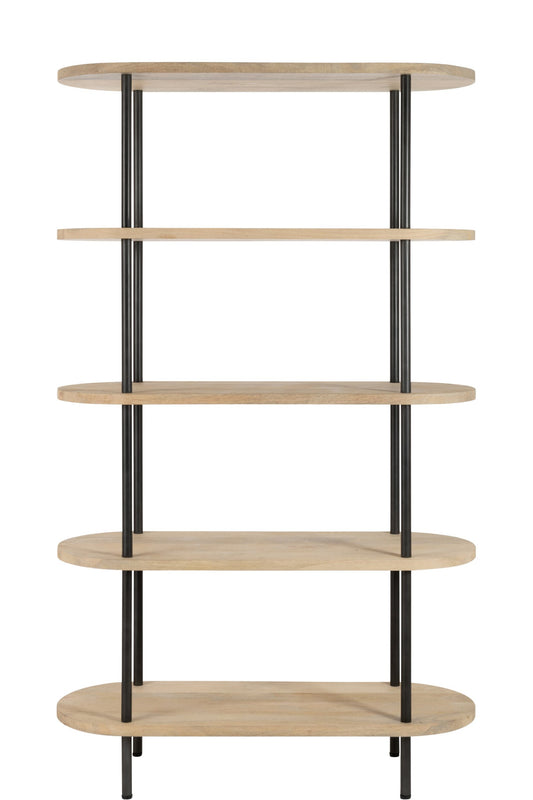 Rack Eli 5shelves Mango Wood/Iron Natural/Grey