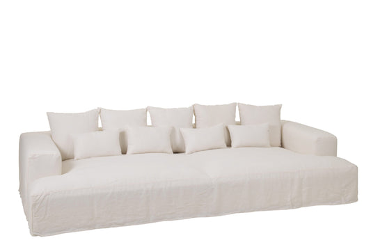 Cover For Seat+9cushions Deep Monaco Linen XXL Marshmallow White