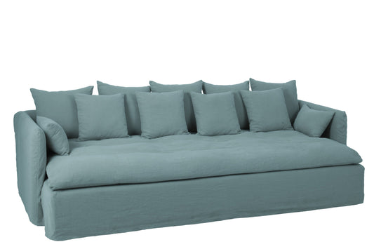 Cover Seat+11 Cushions Beach Linen Jeans Blue