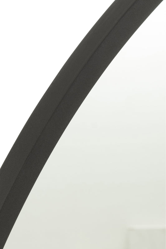 Mirror Round Matt Black Extra Large