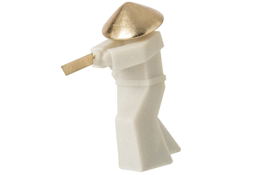 Figurine Martial Art Resin White/Gold