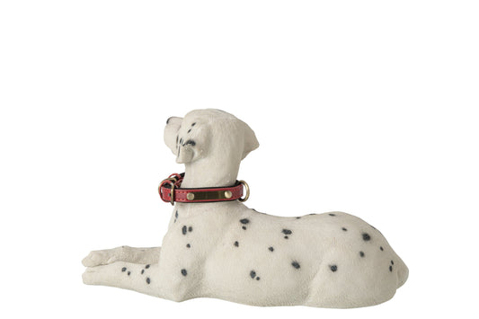 Dalmatian Lying Down Polyresin White/Black