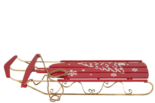 Sledge Metal Christmas Red/Gold