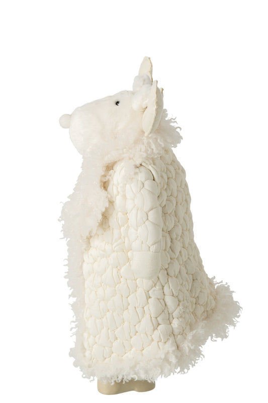Moose Coat Polyester Beige/White
