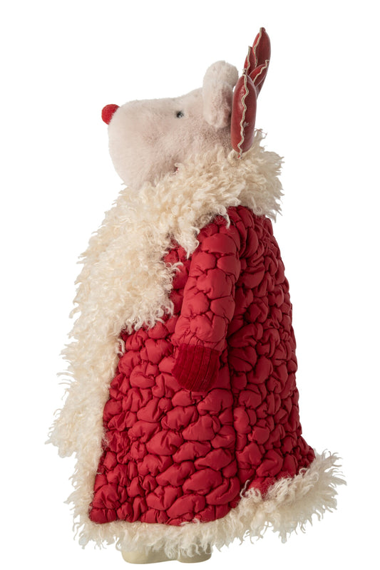 Moose Coat Polyester Christmas Red/Beige