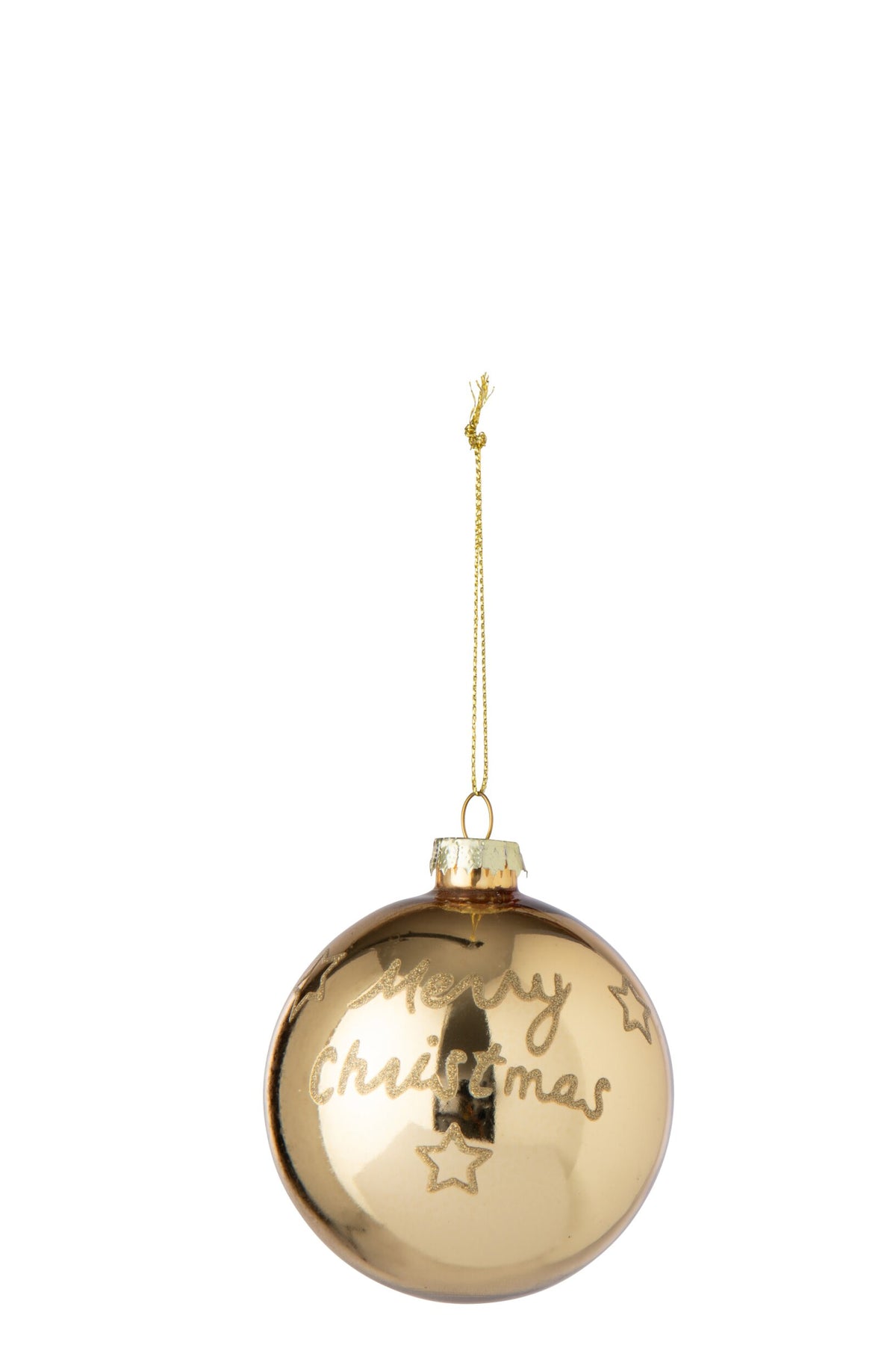 Christmas Bauble Merry Christmas Glass Gold