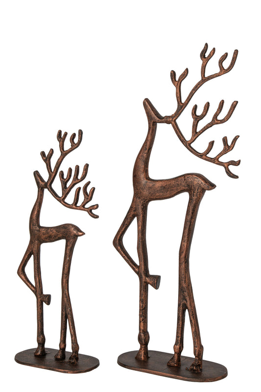 Reindeer On Base Aluminium Copper Large
