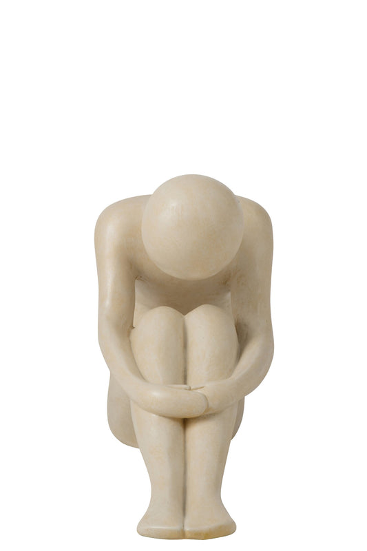 Figure Abstract Man Polyresin Off-White