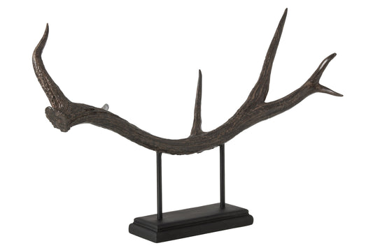 Antler On Base Polyresin Black