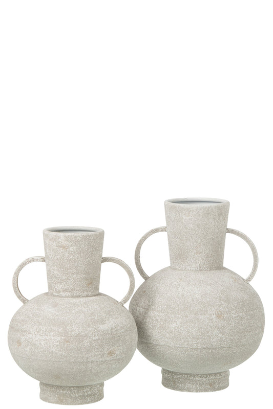 Vase Handle Iron White Large