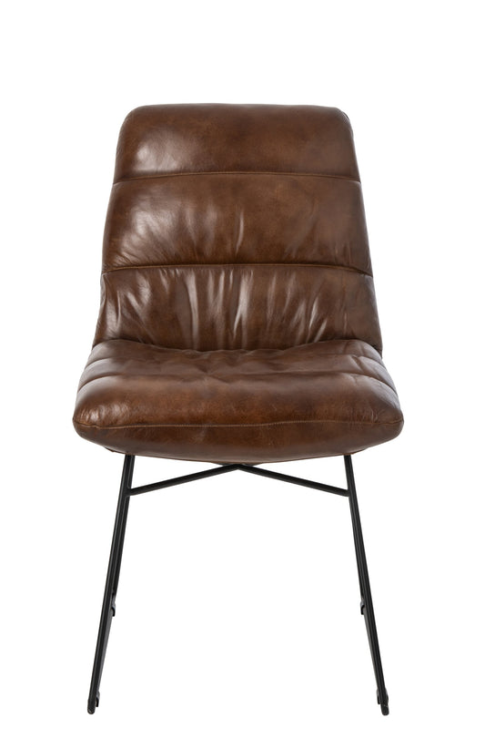 Dining Chair Leather Brown