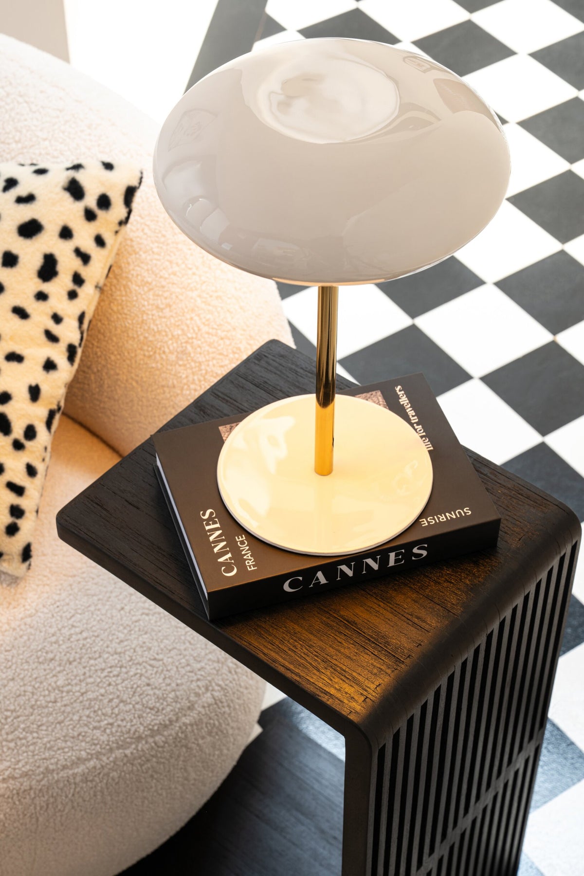 Table lamp metal white/gold