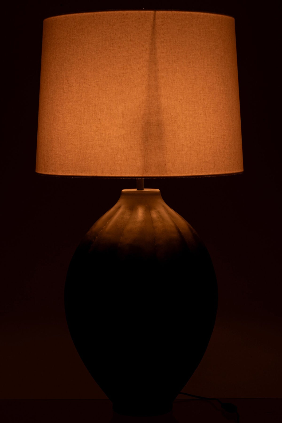 Table lamp ribbed aluminum brown