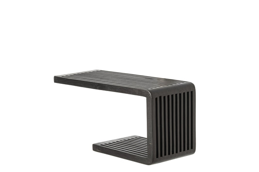 Wandplank gelat gerecycleerd hout zwart klein
