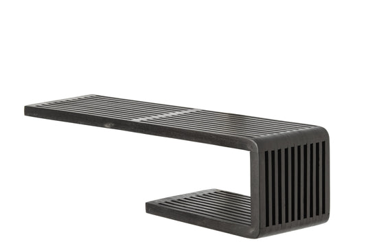 Wandplank gelat gerecycleerd hout zwart groot