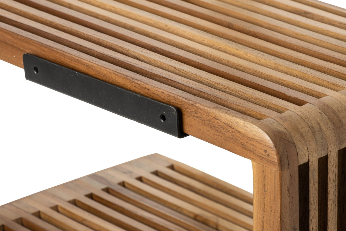 Wall shelf solid recycled wood natural small