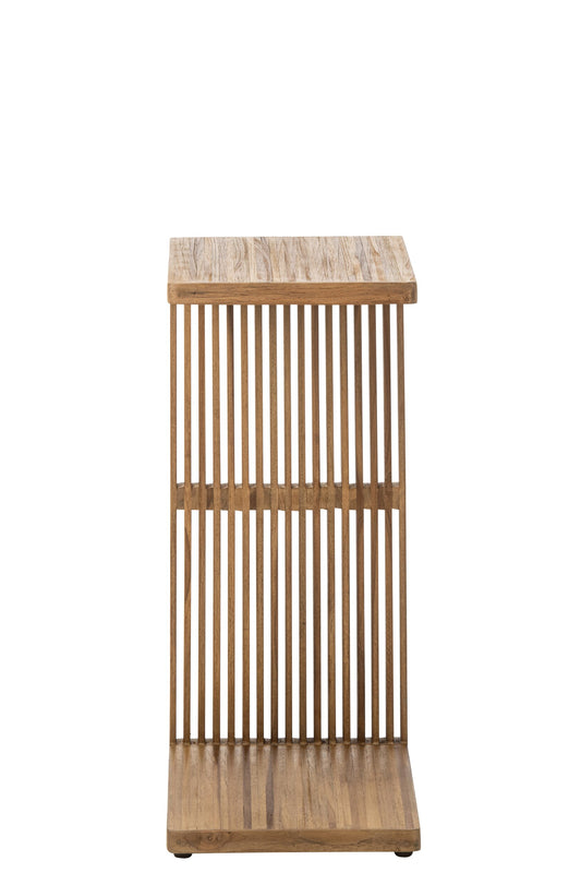 Side Table Slated Recycled Wood Natural