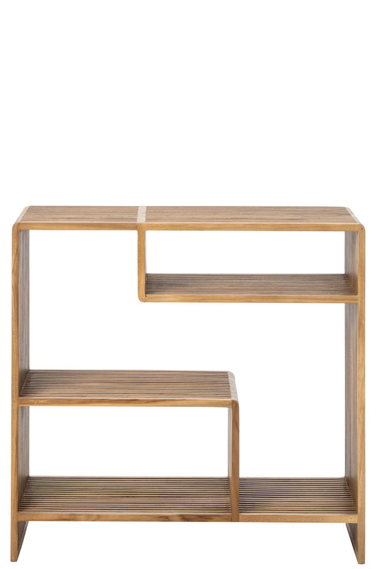 Bookcase Slated Recycled Wood Natural