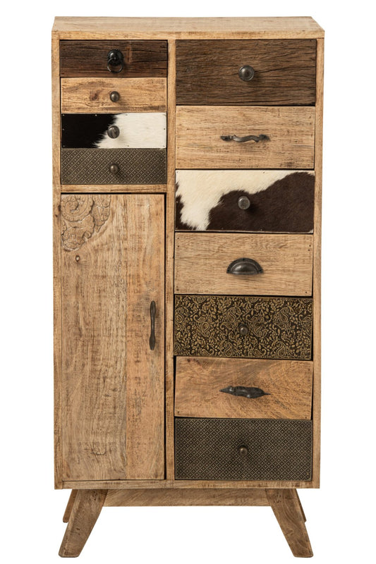 Chest Of Drawers Relief Mango Wood Multi/Natural