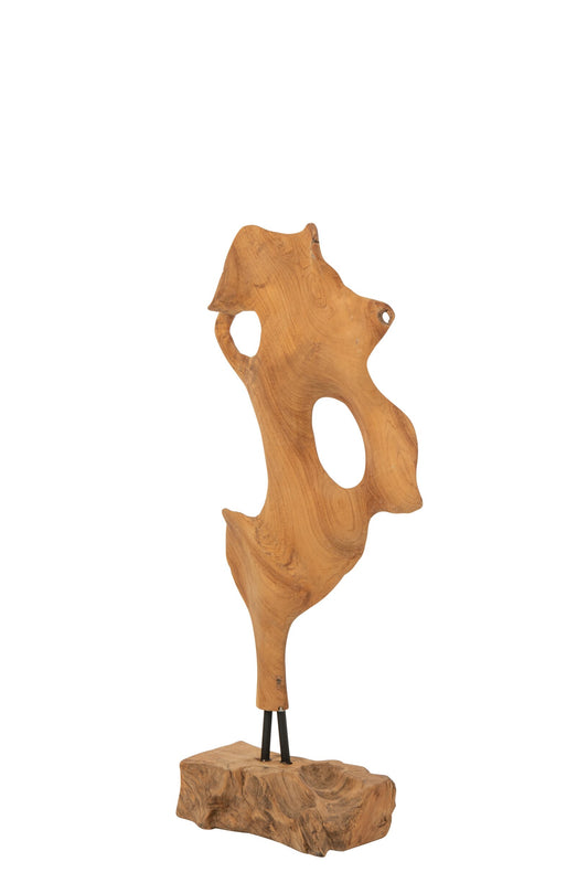 Abstract Decoration Kaya Teak Wood Natural
