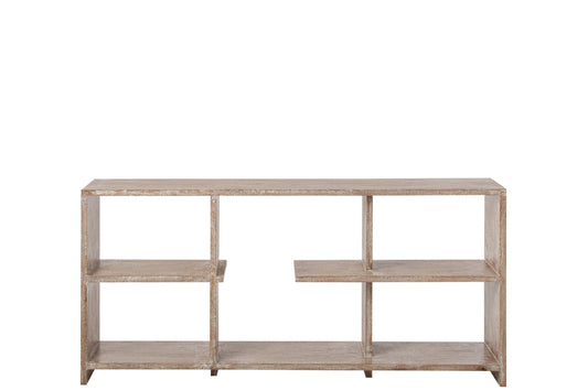 Bookcase Mango Wood Off-White Small