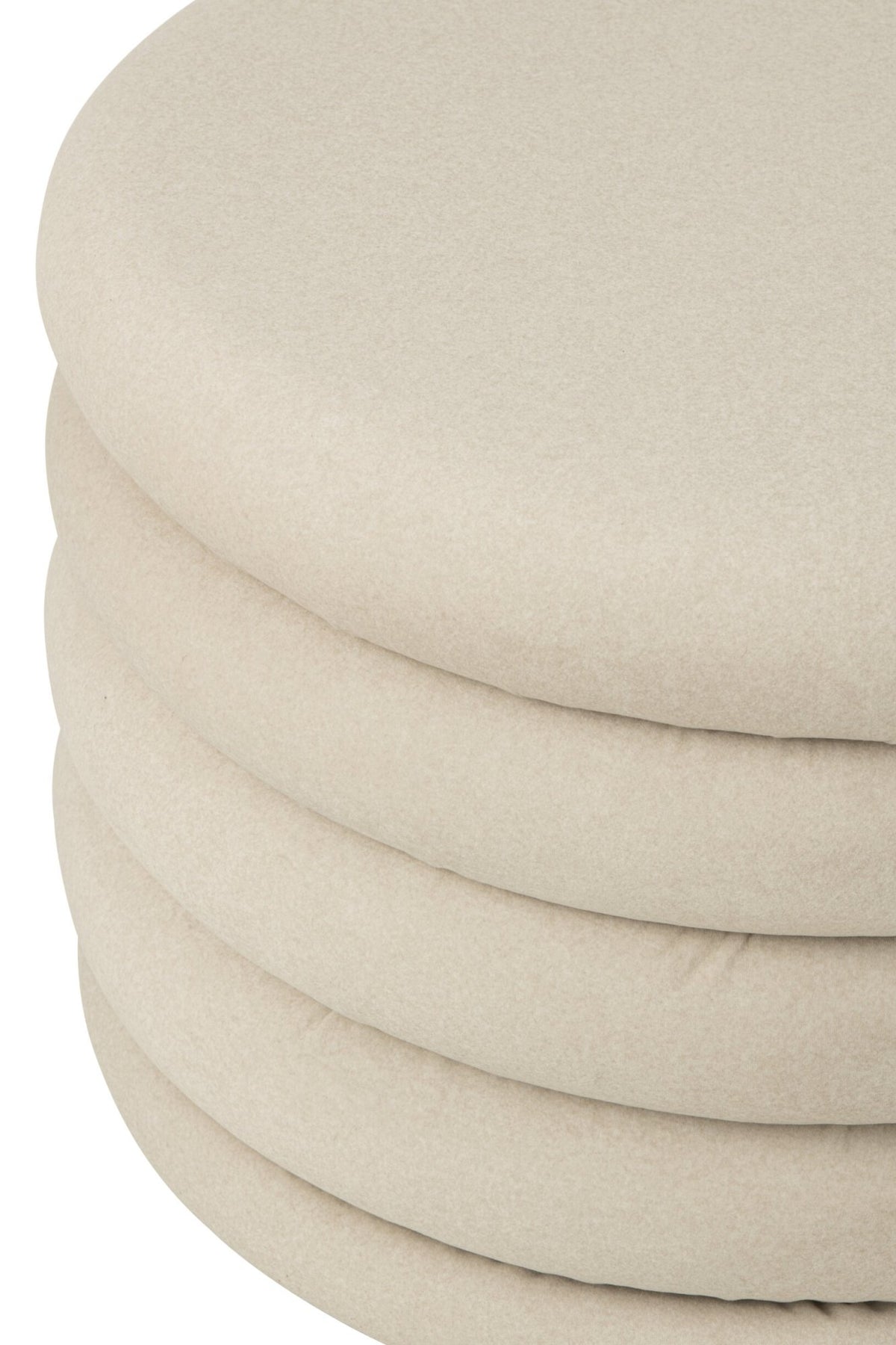 Pouffe Mich Plywood/Fabric Ecru