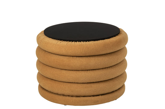 Pouffe Mich Plywood/Fabric Ocher Yellow