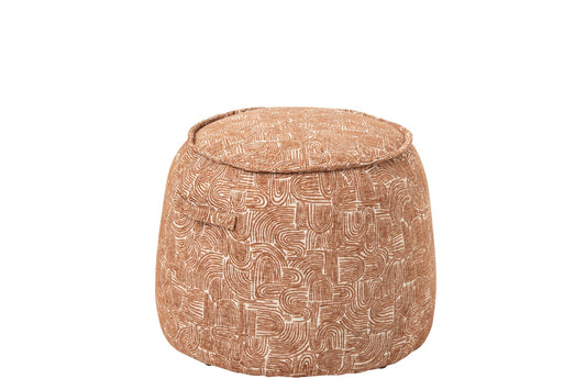 Pouffe Alex Plywood/Fabric Rust Brown