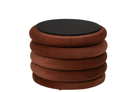 Pouffe Mich Plywood/Fabric Rust Brown