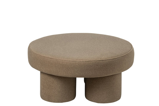 Pouffe Legs Plywood/Fabric Beige Large