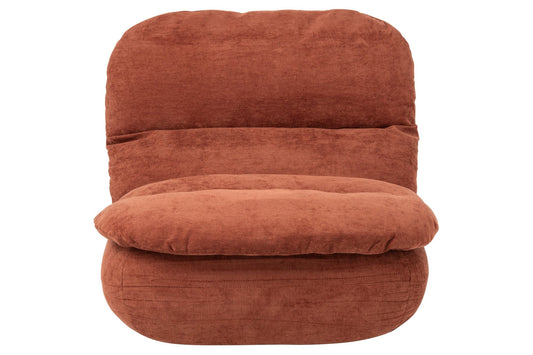 Lounge Chair Compressed Foam Rust Brown