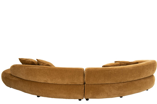 4 Seater Sofa + 4 Cushions Plywood/Fabric Mustard Yellow
