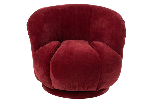 Armchair Swivelling Plywood/Fabric Burgundy