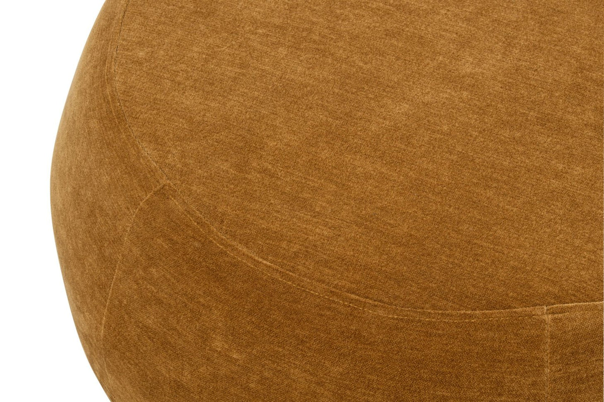 Pouffe Round Plywood/Fabric Mustard Yellow