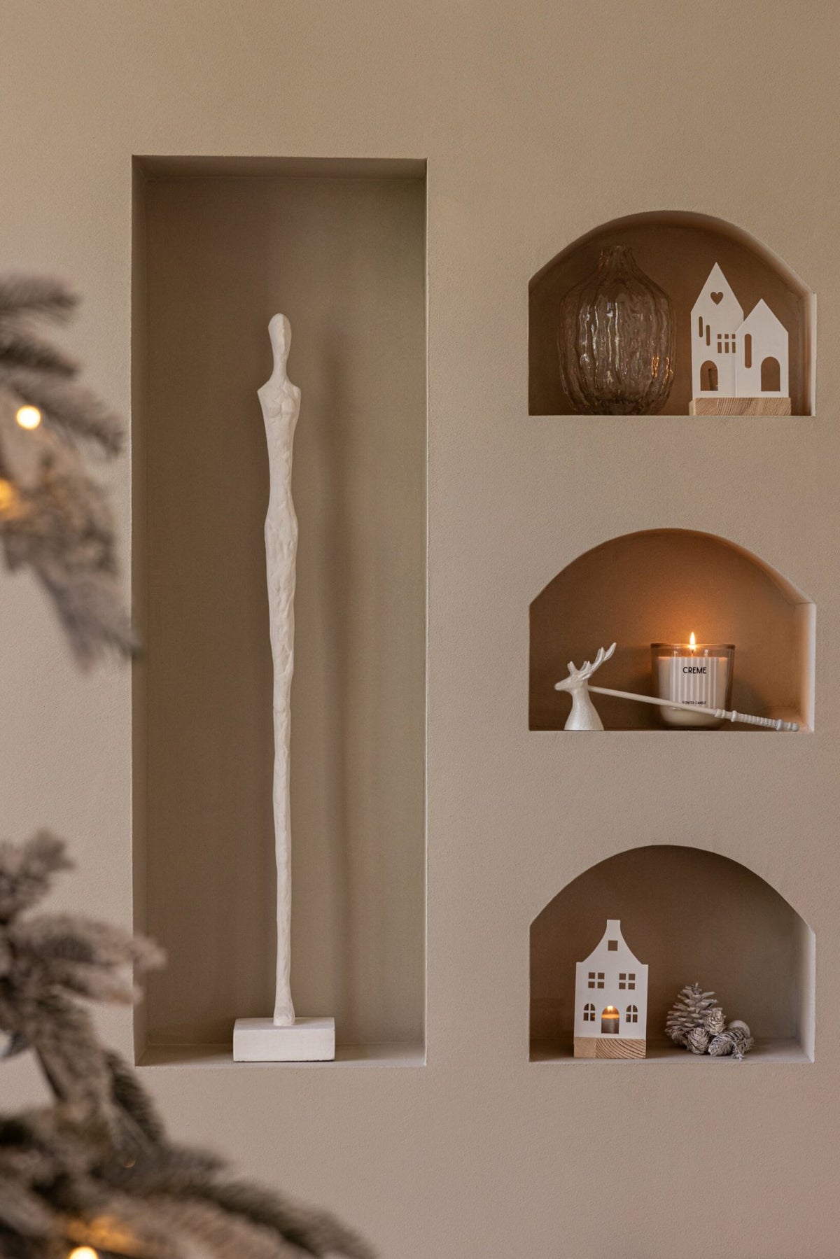 Theelichthouder Huis Ijzer Wit Small Assortiment Van 2