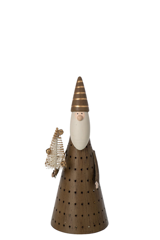 Santa Claus LED Iron Brown/White Small